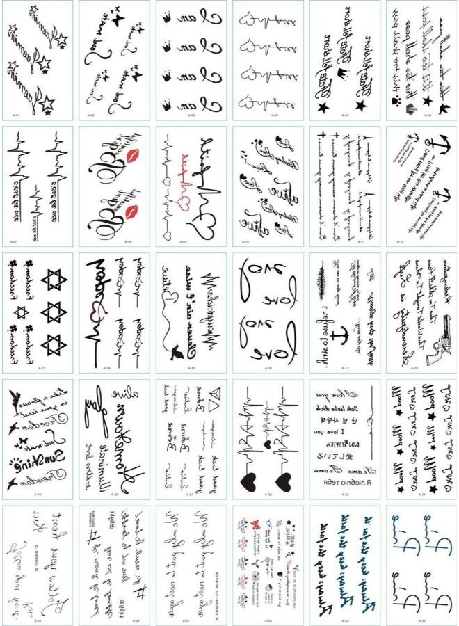 30 Sheets DIY Beauty Temporary Tattoo Fashion Designs for Body - Image 1