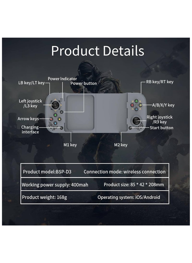 ماركة غير محددة - Megadream Mobile Game Controller Gamepad for iPhone iOS Android PC: Works with iPhone 15/14/13/12/11/X, iPad, Samsung Galaxy, TCL, Tablet, Call of Duty, Minecraft - Directly Play - Image 1