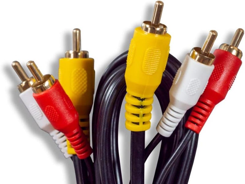 Cablelera 3 RCA Composite Audio/Video Cable, 50ft, 22AWG, 75 Ohm Composite Video Cable, Black (ZCAAFHMM-50) - Image 2