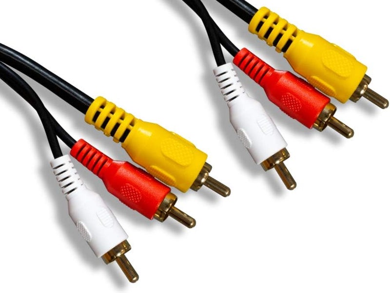 Cablelera 3 RCA Composite Audio/Video Cable, 50ft, 22AWG, 75 Ohm Composite Video Cable, Black (ZCAAFHMM-50) - Image 1