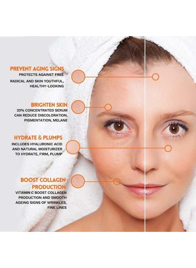 ANAI RUI - Anairui Vitamin C Serum 20% With Hyaluronic Acid Vitamin E Increase Firmness Reduce Fine Lines Wrinklesdark Spot 1Fl. Oz - Image 1