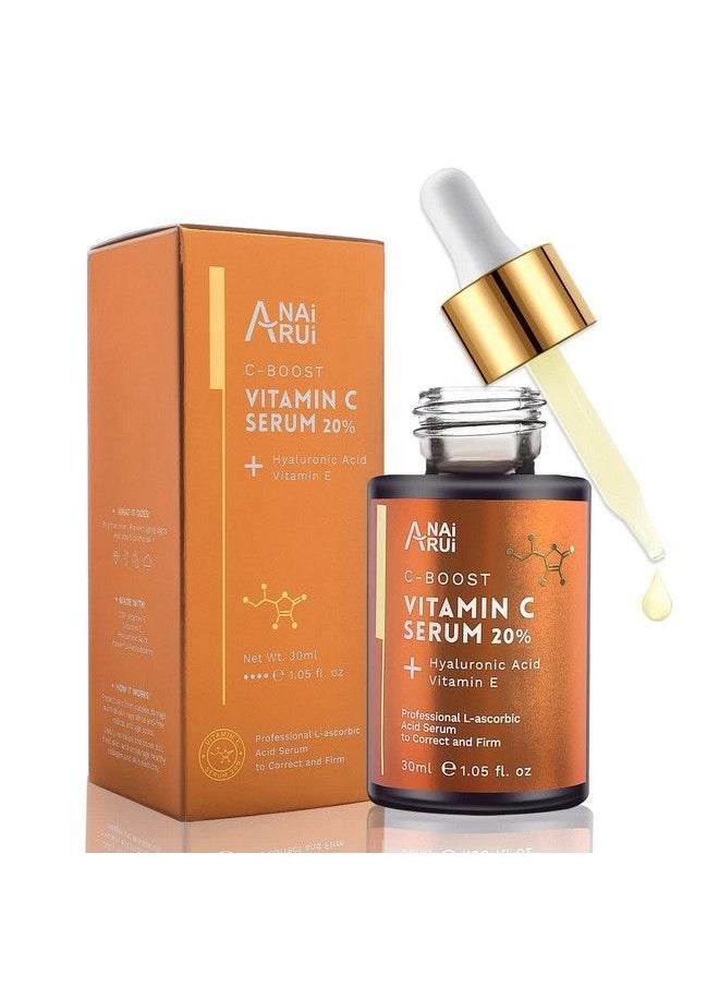 ANAI RUI - Anairui Vitamin C Serum 20% With Hyaluronic Acid Vitamin E Increase Firmness Reduce Fine Lines Wrinklesdark Spot 1Fl. Oz - Image 1