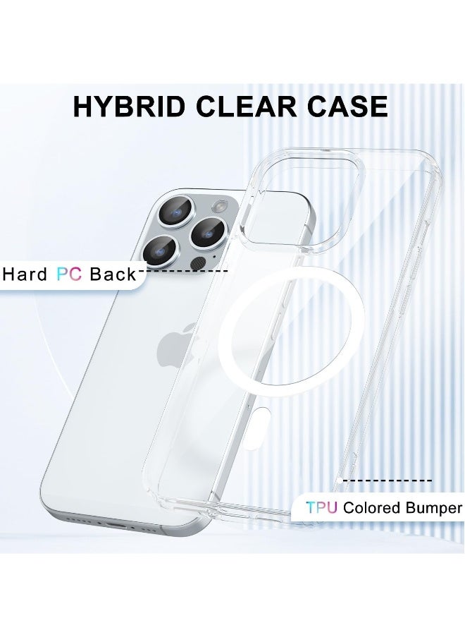 DUSALA iPhone 15 Pro Clear Magnetic Cover Mag Safe Compatible Hybrid Protective Crystal Clear Hard Back Case Shockproof Silicone Frame Slim Transparent Case for Apple iPhone 15 Pro - Image 5