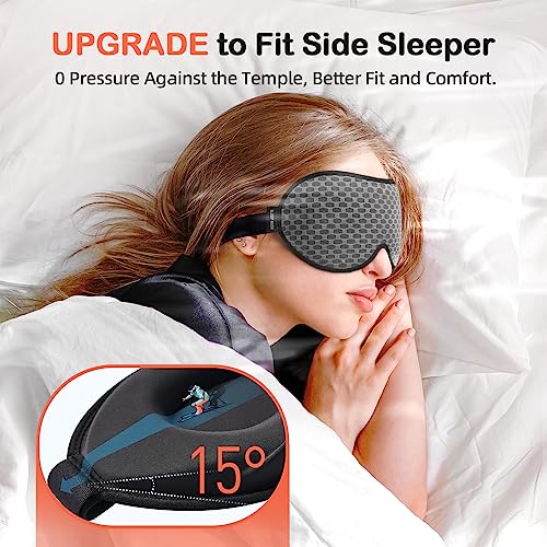 INNELO 3D Contoured Sleep Mask for Side Sleepers 100 Light Blocking Sleeping Mask for Men Women Soft No Pressure on Eyes Airplane Blindfold for Travel Night Eye Cover for Nap Yoga Grey - Image 5