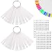 JASSINS 100 Pcs Clear Fan-shaped False Nail Swatch Sticks Nail Polish Practice Display Art Tips Nail Sample Sticks With Metal Split Ring - Image 2