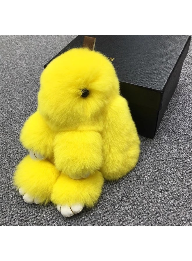 Real Rex Rabbit Fur Plush Rabbit Keychain Car Accessory