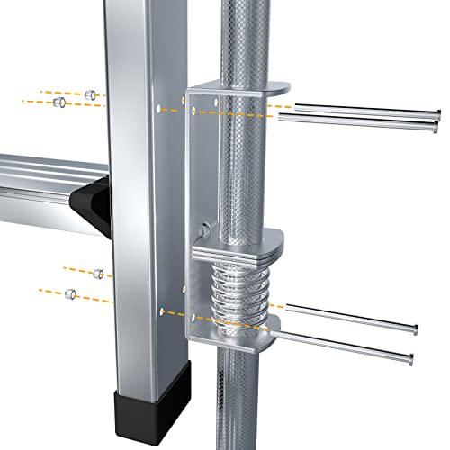 KARRYTON Ladder Levelers for Type II,I and IA Extension Ladders up to 32’,with Anti-Slip Threaded and Adjustable Extension Ladder Legs for Stairs and All Surfaces - Pair (Standard Version （20"）) - Image 4