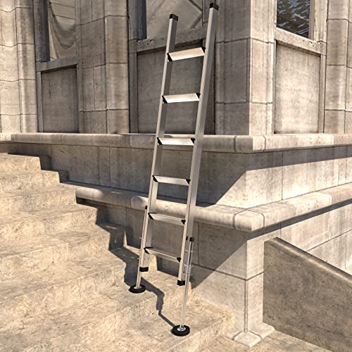 KARRYTON Ladder Levelers for Type II,I and IA Extension Ladders up to 32’,with Anti-Slip Threaded and Adjustable Extension Ladder Legs for Stairs and All Surfaces - Pair (Standard Version （20"）) - Image 5