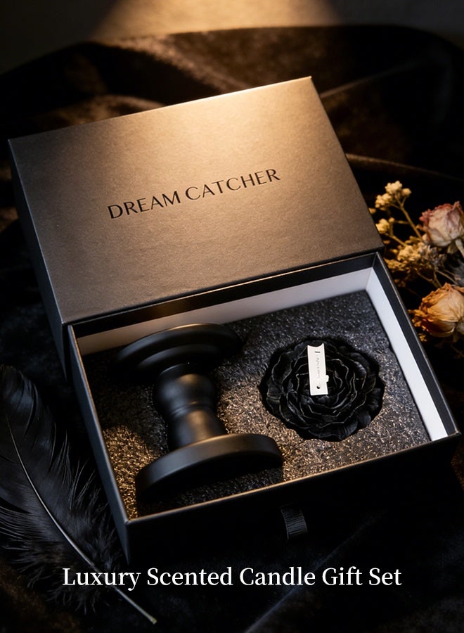 Dreamcatcher Blackberry & Basil Scented Peony Candle Gift Set, Handmade Natural Soy Wax Candle with Ceramic Holder, 7-Hour Burn Time, Luxury Aromatherapy Candle for Home Relaxation & Decor - Image 3