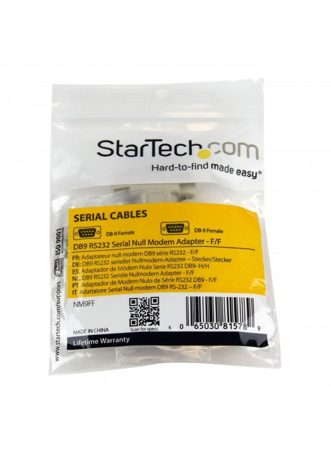 Startech.Com Db9 Rs232 Serial Null Modem Adapter - F/F - Null Modem Adapter - Db-9 (F) To Db-9 (F) - Nm9Ff - Image 1