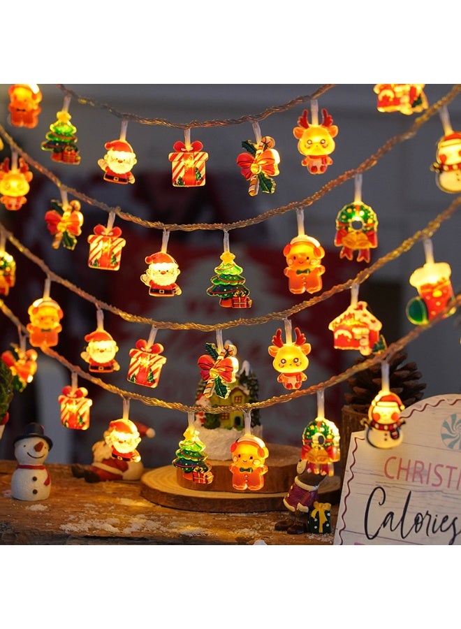 جورونب أضواء عيد الميلاد 1.5 متر 10 مصابيح LED، أضواء زينة شجرة عيد الميلاد الملونة، أضواء سلسلة مطلية للزينة الخارجية لعيد الميلاد، أضواء سلسلة زينة عيد الميلاد، أضواء عطلة - نجمة عيد الميلاد