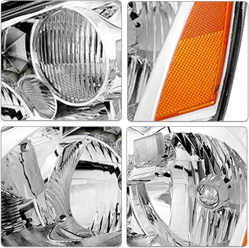 SOCKIR Headlight Assembly Pair for 2005-2006 Nissan Altima 4-Door Sedan Halogen Headlamp (Chrome) - Image 4