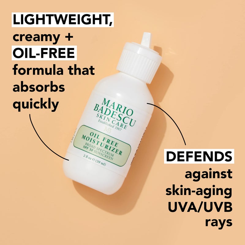 Mario Badescu Oil Free Moisturizer with Broad Spectrum SPF 30 Face Sunscreen for Combination, Oily & Sensitive Skin, Lightweight and Non-Greasy Formula with Green Tea & Aloe Vera, 2 Fl Oz - Image 3