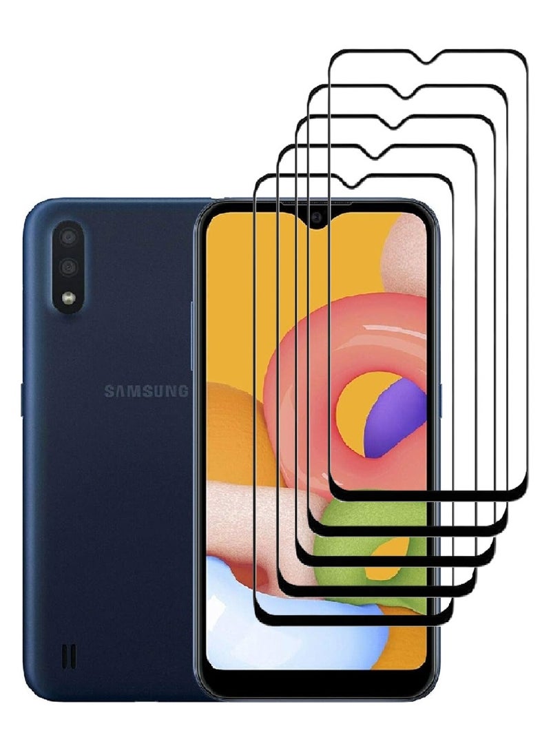 AINA 5 Pieces Tempered Glass Screen Protector 5D Designed For Samsung Galaxy A01 Full Glue Edge to Edge Full Screen Coverage And Bubble Free - Image 1