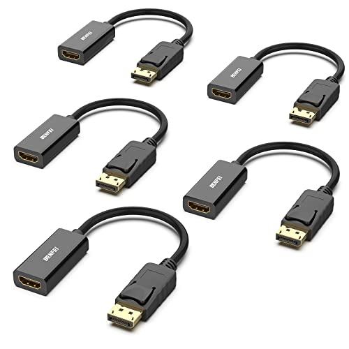 BENFEI 4K DisplayPort to HDMI Adapter 5 Pack, Uni-Directional DP 1.2 Computer to HDMI 1.4 Screen Gold-Plated DP Display Port to HDMI Adapter (Male to Female) Compatible with Lenovo Dell HP Passive - Image 1