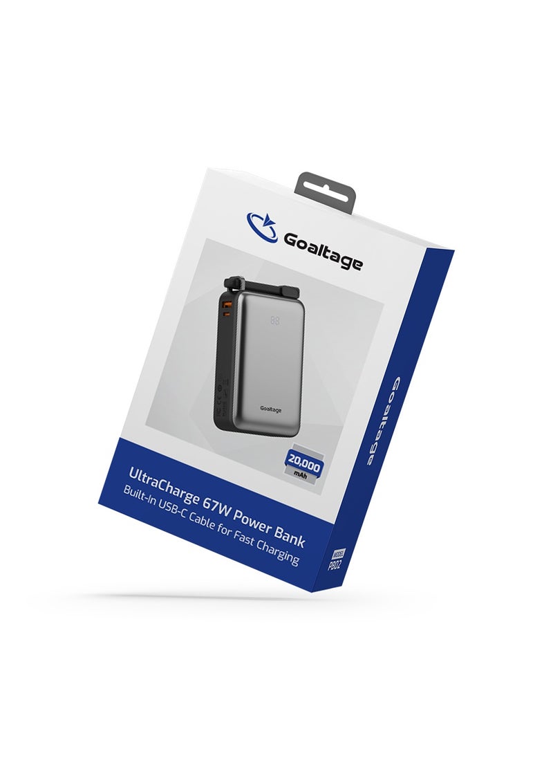 Goaltage - PB02 UltraCharge 20K Power Bank 67W with Dual Built-in USB-C Cable and Mini Display - Image 1