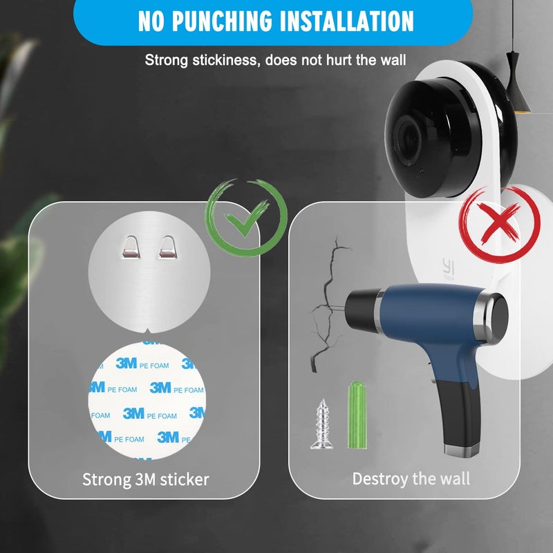 TAICHIPANDA 4 Pack Indoor Wall Mount for Yi Home Security Camera, No Punching, Extremely Simple Installation (Camera is NOT Included) - Image 2