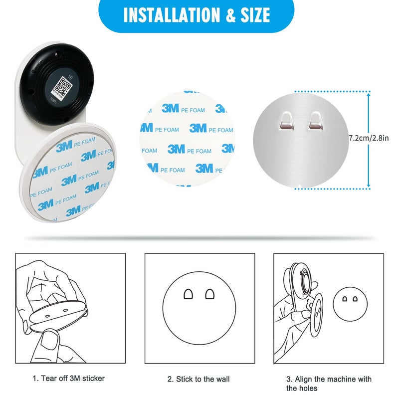 TAICHIPANDA 4 Pack Indoor Wall Mount for Yi Home Security Camera, No Punching, Extremely Simple Installation (Camera is NOT Included) - Image 5
