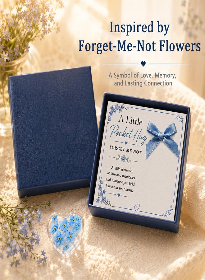 WCDHOR Pocket Hug Gift for Loss of Loved One, Forget Me Not Memorial Keepsake Card with Acrylic Forget Me Not Heart, Bereavement Sympathy Gift, Father’s Day Remembrance Gift, Thinking of You Grief Support Gift for Friend Family - Image 3