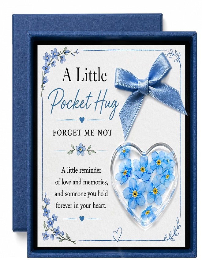 WCDHOR Pocket Hug Gift for Loss of Loved One, Forget Me Not Memorial Keepsake Card with Acrylic Forget Me Not Heart, Bereavement Sympathy Gift, Father’s Day Remembrance Gift, Thinking of You Grief Support Gift for Friend Family - Image 1