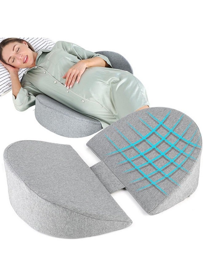 WEIKA Pregnancy Wedge Pillow for Sleeping, Upgraded Memory Foam Maternity Pillow for Pregnant Women, Pregnancy Body Pillow with Cooling Removable, Washable Cover, Support for Belly,Back, Legs (Grey) - Image 1