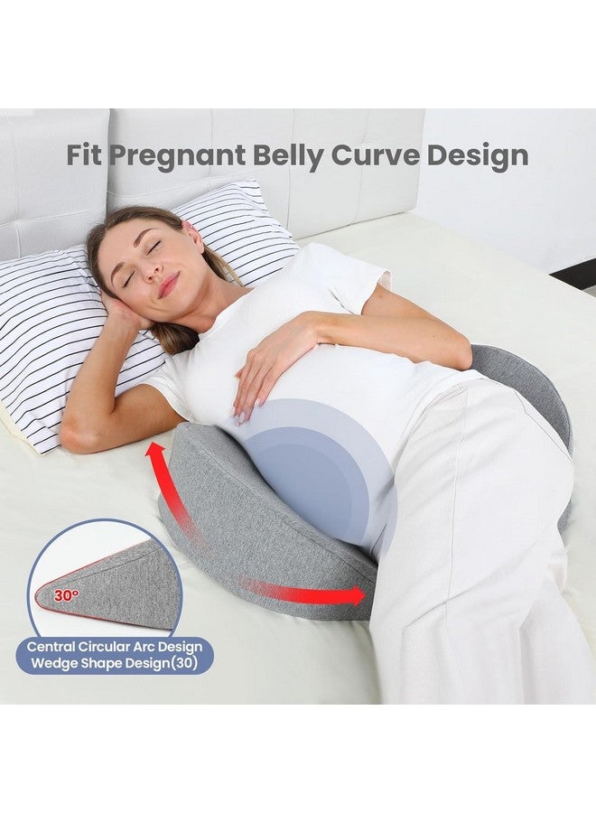 WEIKA Pregnancy Wedge Pillow for Sleeping, Upgraded Memory Foam Maternity Pillow for Pregnant Women, Pregnancy Body Pillow with Cooling Removable, Washable Cover, Support for Belly,Back, Legs (Grey) - Image 3