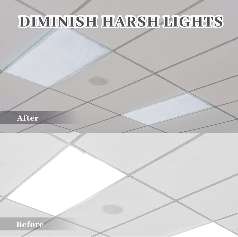 Hortsun أغطية مصابيح فلورية من هورتسون 4 عبوات 4 × 2 قدم غطاء مغناطيسي للسقف المعلق مصفاة ظل السقف الفلوري للمكتب والفصل الدراسي والمنزل والمستشفى - رمادي - Image 3