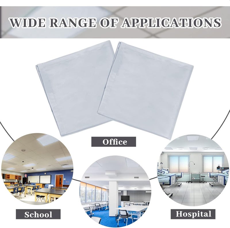 Hortsun أغطية مصابيح فلورية من هورتسون 4 عبوات 4 × 2 قدم غطاء مغناطيسي للسقف المعلق مصفاة ظل السقف الفلوري للمكتب والفصل الدراسي والمنزل والمستشفى - رمادي - Image 4