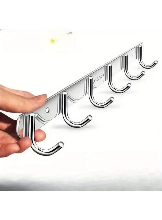 خطاف ثقيل من الفولاذ المقاوم للصدأ مع رف لاصق - قطعة واحدة - منظّم تعليق دون تلف - Image 2