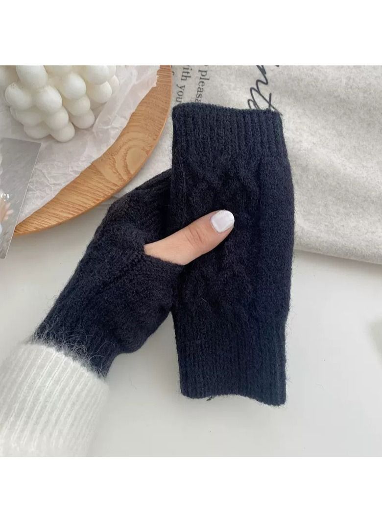 Loquat Fingerless Cotton Polyester Gloves Sleeves 