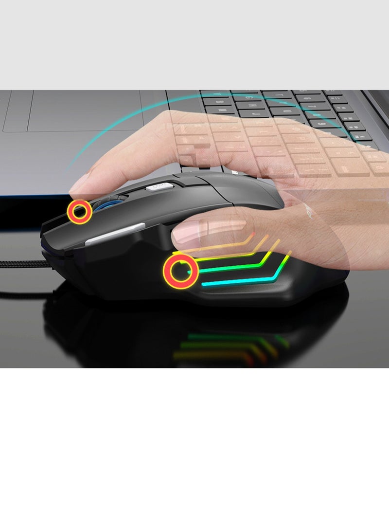 Wired Mechanical Mouse, E-Sports Game Rgb Luminescence Adjustable, Suitable For Laptops, Internet Cafes, Games And Office - Image 4