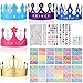 Chinco 38 Pieces Paper Crowns Princess Prince Hats Birthday Party Crowns Craft Jewels Gem Number Letter Sticker for DIY Classroom Decor - Image 3
