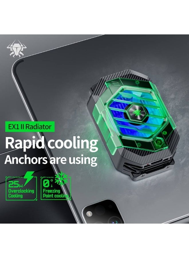 Plextone Plexton EX1 Mark II Cooling Fan with RGB Lighting Portable Mobile Phone and iPad Cooler with Semiconductor Gaming Phone Cooling 25W High-efficiency cooler reaches critical point in three minutes, improving heat dissipation efficiency by 150% - Image 2
