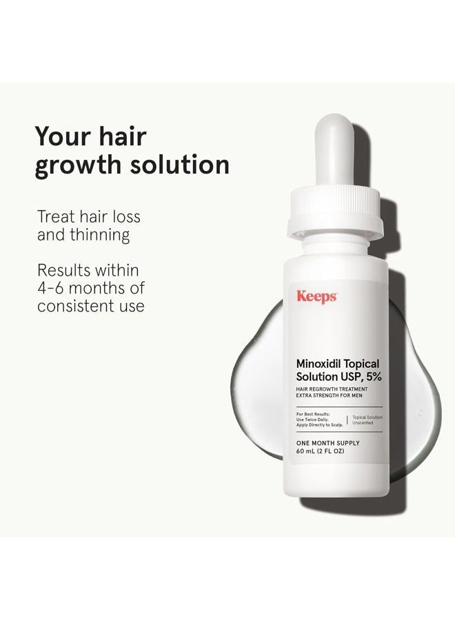 Keeps Extra Strength Minoxidil for Men - 5% Minoxidil Hair Growth Serum - Hair Loss & Regrowth Treatment for Thinning & Bald Spots - Clinically Proven Hair Growth Products - Unscented Topical Aerosol - Image 2