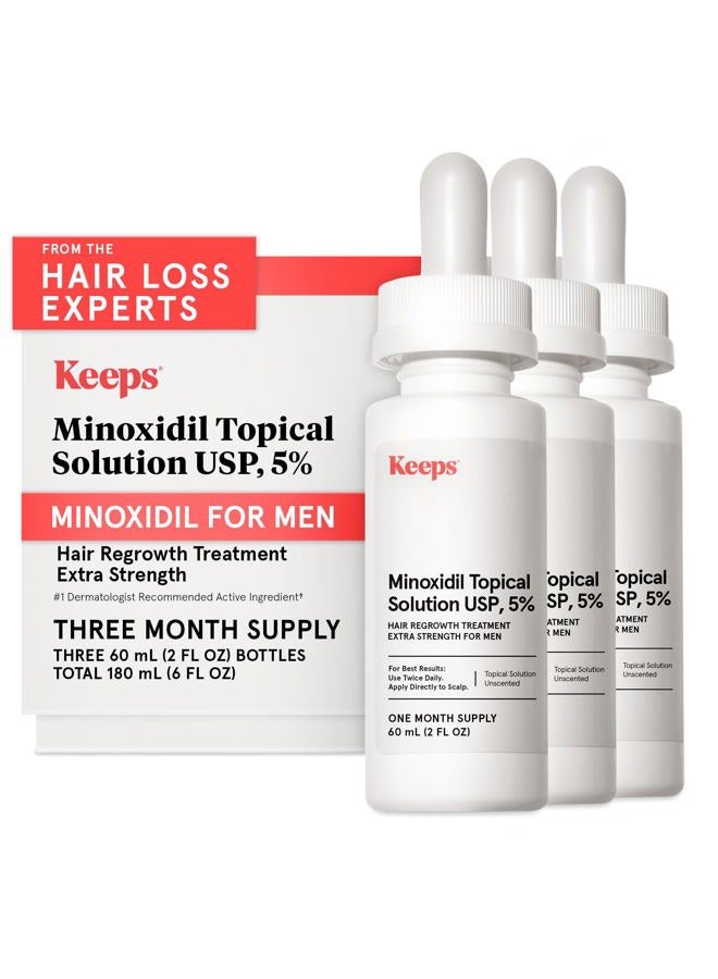 Keeps Extra Strength Minoxidil for Men - 5% Minoxidil Hair Growth Serum - Hair Loss & Regrowth Treatment for Thinning & Bald Spots - Clinically Proven Hair Growth Products - Unscented Topical Aerosol - Image 1