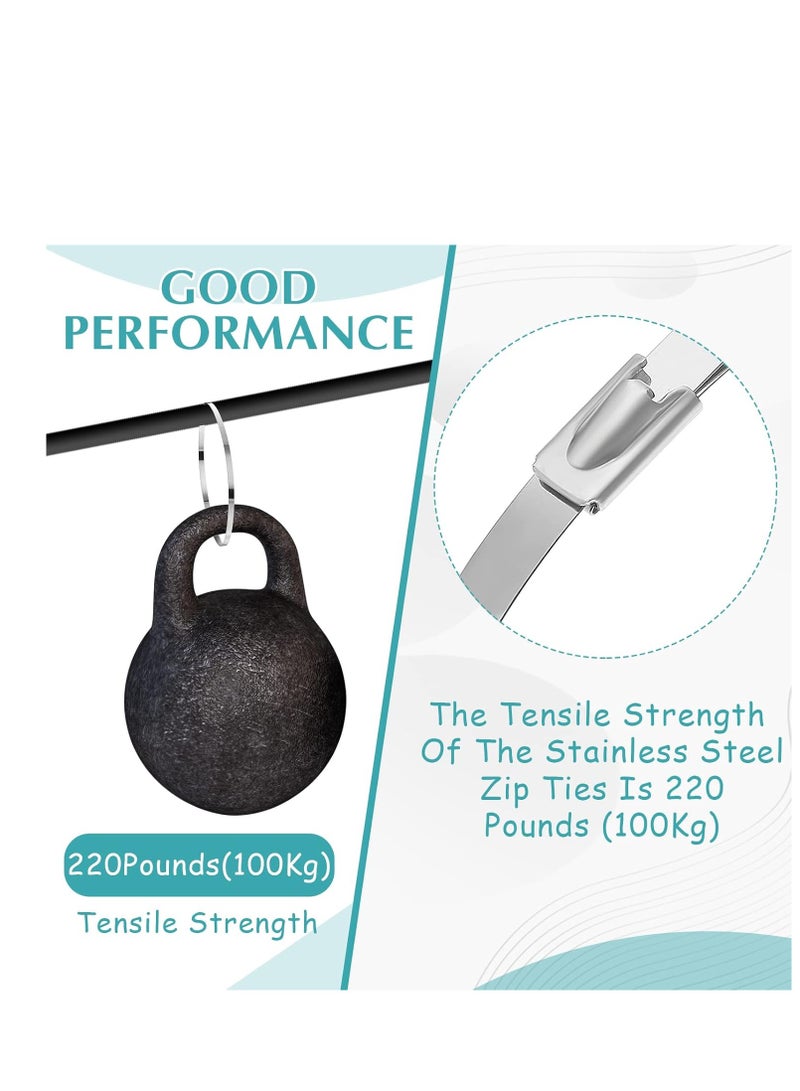 صن رايز ربطات كبل معدنية، 100 قطعة بطول 40 سم، مصنوعة من الفولاذ المقاوم للصدأ ومتعددة الاستخدامات، مثالية للمركبات، المزارع، الأسوار، تثبيت الأنابيب وغيرها من الاستخدامات - Image 4