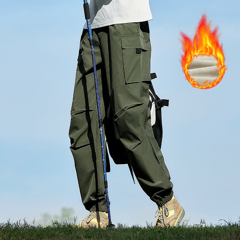 Direct Selling Outdoor Windproof Waterproof Fleece-Lined Assault Pants Men And Women With Mori Loose Casual Overalls - Image 5