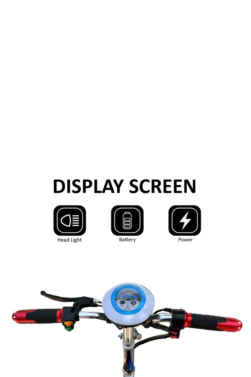 Mytoys Adult Electric Mobility Scooter MT640 350W Brushless Motor Max Speed 35Km/H Drive, Three Gear 12Inch Tire in Front, Rear Flashing Turn Signals, Folding Commuting Scooter 36V 12AhBattery - Image 3