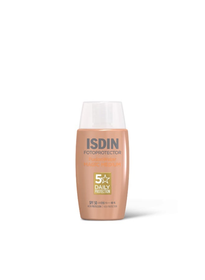 Isdinceutics ISDIN Fotoprotector Fusion Water Magic Medium SPF 50 | Daily Sunscreen With Natural Coverage | Lightweight & Non-Greasy Formula - Image 1