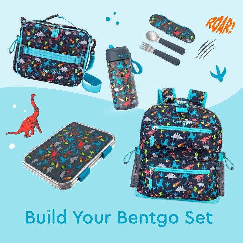 Bentgo Kids Stainless Steel Prints Leak-Resistant Lunch Box - 3-Compartment Bento Style Lunch Box with Bonus Container - Eco-Friendly, Dishwasher Safe, BPA-Free, Ages 3+ (Dinosaur) - Image 5