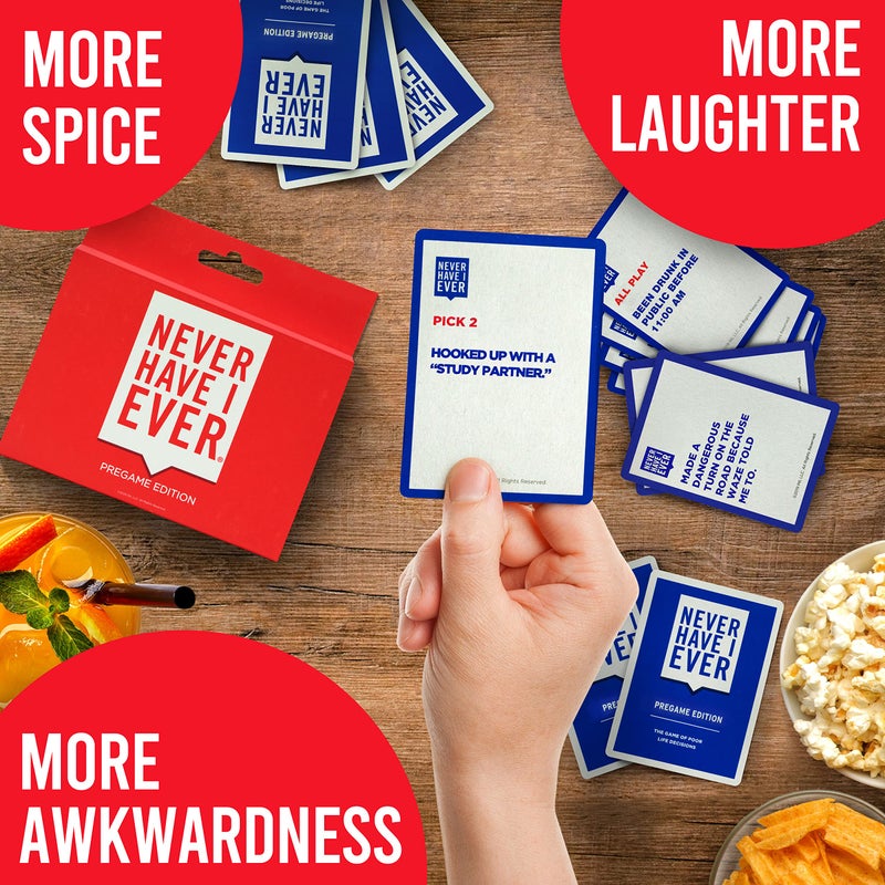 Never Have I Ever Pregame Edition Card Game Set | Fun Game Night Party Games for Adults, College Students | for 3+ Players | Ages 17 + - Image 3