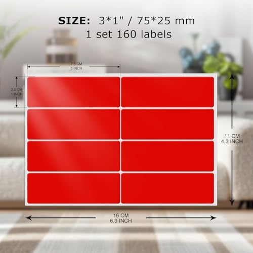 FINDAT 10 Colors Assorted Labels Stickers 31 Inch Vinyl Rectangular Label Removable Waterproof Color Coding Name Tag for Classroom Office File Inventory Marking 160 PCS - Image 3