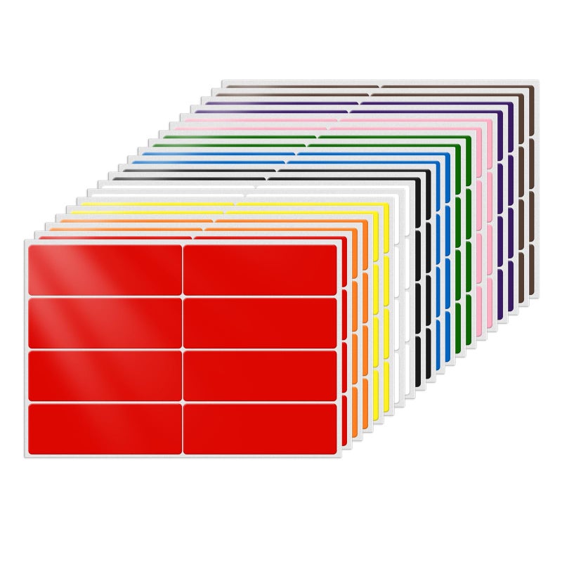 FINDAT 10 Colors Assorted Labels Stickers 31 Inch Vinyl Rectangular Label Removable Waterproof Color Coding Name Tag for Classroom Office File Inventory Marking 160 PCS - Image 2