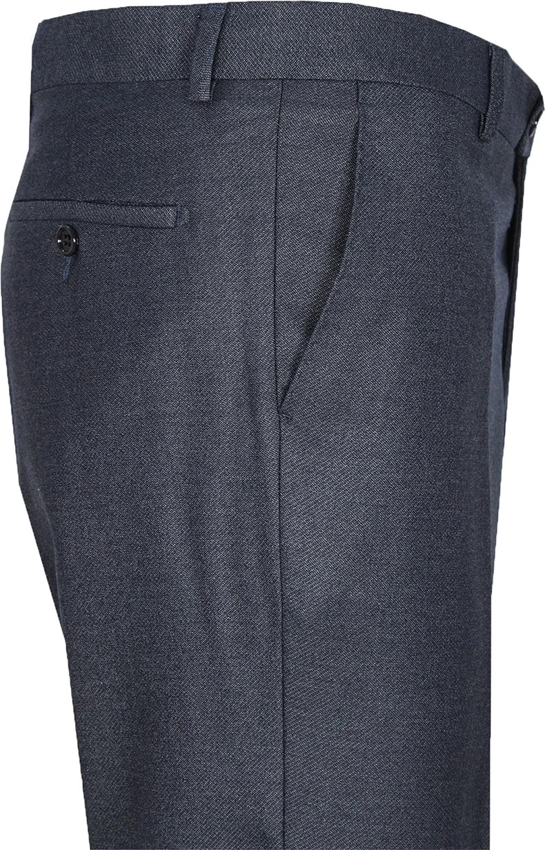 Varetta Men's Midnight Blue Polyviscon Fabric Trousers