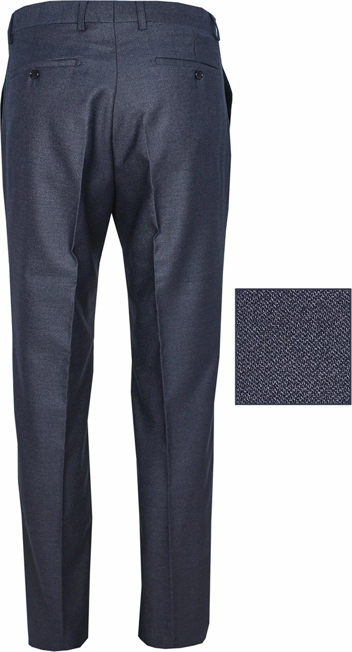 Varetta Men's Midnight Blue Polyviscon Fabric Trousers