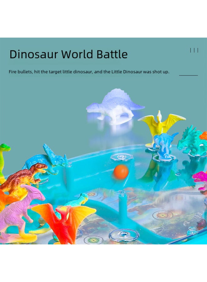 Double Battle Dinosaur Game Table Toy Parent-Child Interactive Competitive Table Game Toy Pinball Dinosaur-Color:Battle Dinosaur Standard (16 Dinosaurs +24 Beads)