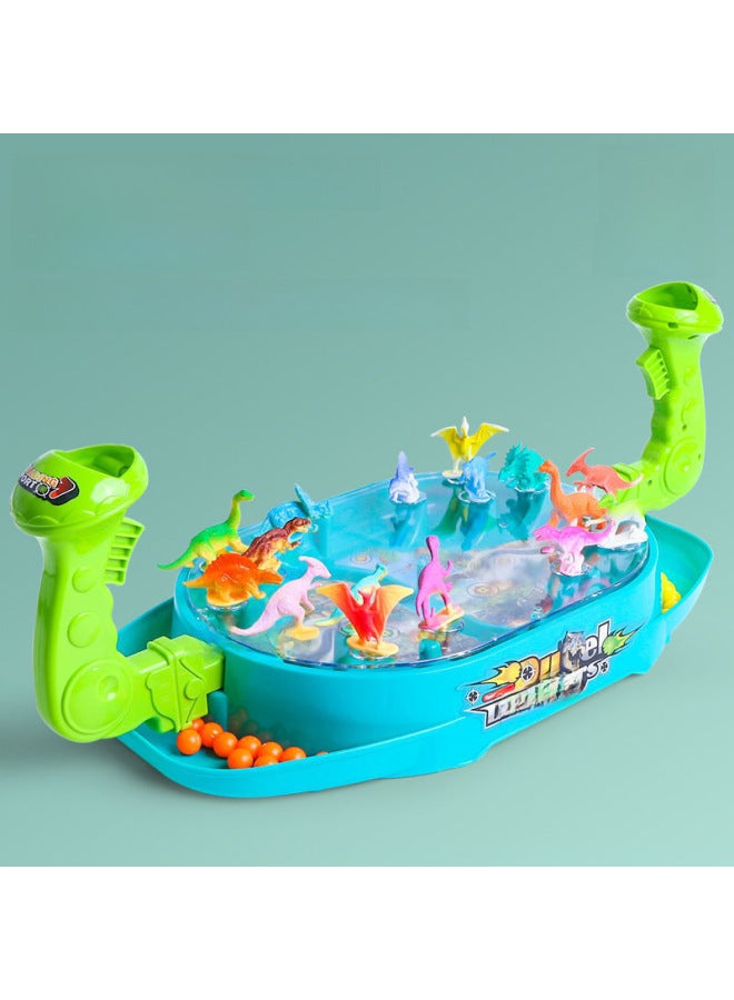 Double Battle Dinosaur Game Table Toy Parent-Child Interactive Competitive Table Game Toy Pinball Dinosaur-Color:Battle Dinosaur Standard (16 Dinosaurs +24 Beads)