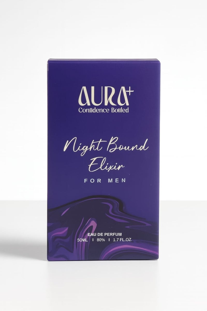 AURA PLUS Night Bound Elixir Perfume for Men 50ml | Amber Woody Oriental Spicy Fragrance | Long-Lasting Eau de Parfum | Elegant Scent for Formal & Special Occasions - Image 3