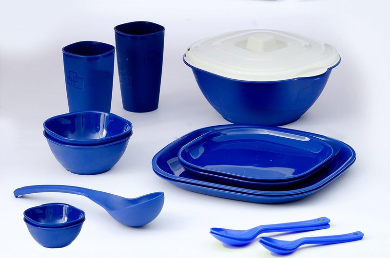 Cutting EDGE Contemporary Dinner Set for 2 16pc Blue