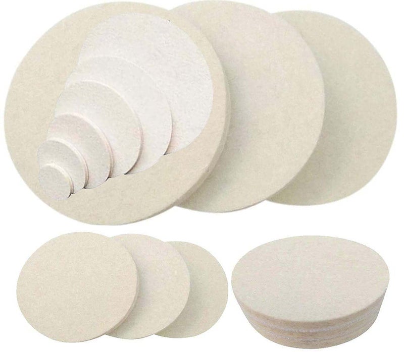 DIY Crafts 5 Pcs, 2" inch Felt Pad Only, Only Wool Felt Pad For Polishing Drill Buffing Felt Pads Waxing Sealing Glaze Finishing Glass (5 Pcs, 2" inch Felt Pad Only) - Image 1